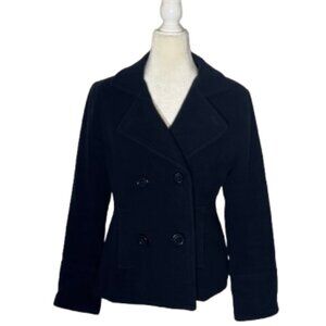 AE Women's Medium Navy Wool Blend Double Breast PeaCoat